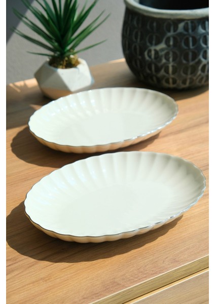 Bone Luz Platin File Kayık Tabak 24X17CM BNLZF24KY220 2 Li