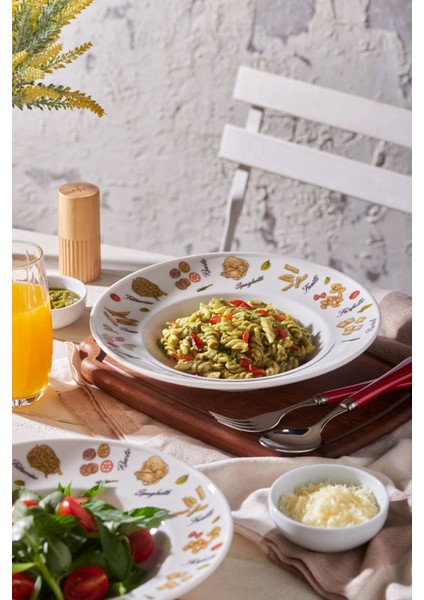 Home Chef Dads 2 Parça 27 cm Spaghetti Tabağı Beyaz