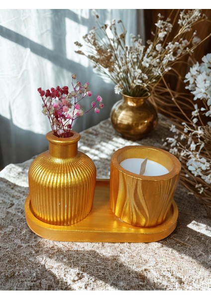 Crafts Tasarım 3 Lü Dekoratif Mum Seti