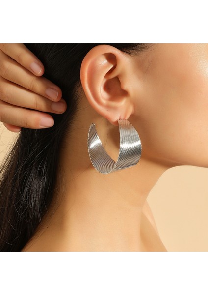 Basit Saplama Küpeler Çok Yönlü Popüler Kişilik Sokak Çekim Küpeleri (Yurt Dışından)