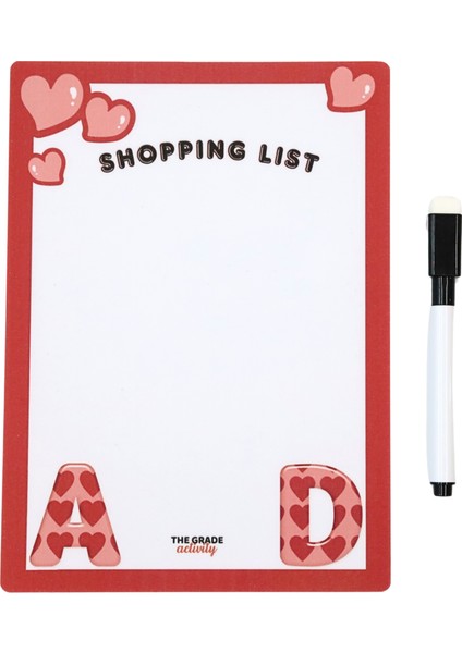 Yaz Sil Kişiye Özel Kalpli Shopping List Manyetik Buzdolabı Planlayıcı Buzdolabı Notluk Notluk modelleri