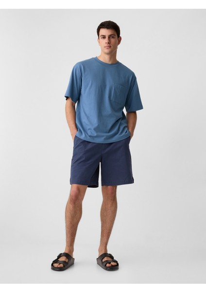 Erkek Mavi Cepli Everyday Soft Oversize T-Shirt modelleri
