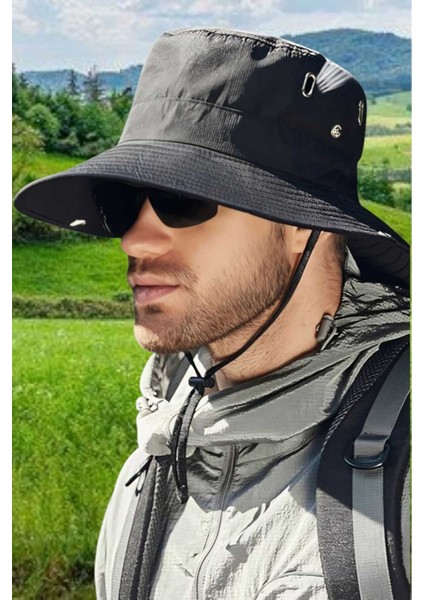 Unisex Uv Korumalı Geniş Kenarlı Katlanabilir Safari Outdoor Boonie Yürüyüş ve Plaj Şapkası fırsatları