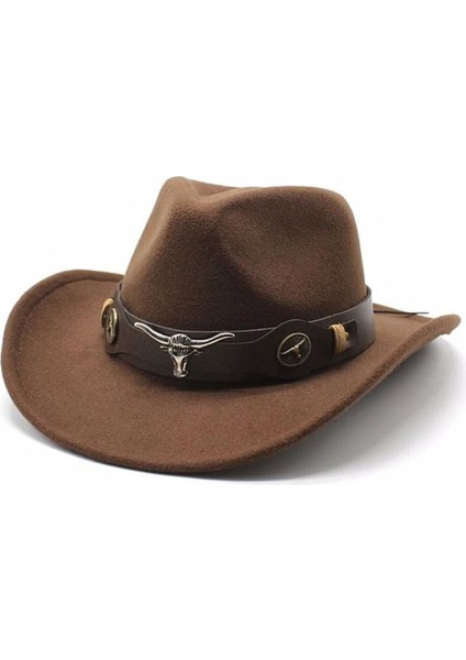 Unisex Kovboy Fötr Şapka Kovboy Şapkası Kovboy Şapka indirimleri