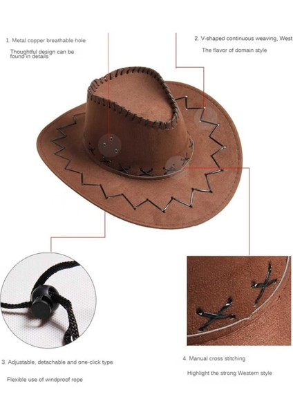 Unisex Nubuk Kovboy Şapkası fırsatları