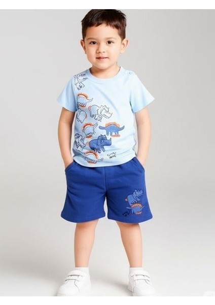 Erkek Bebek Hayvan Baskılı Şortlu Takım fırsatları
