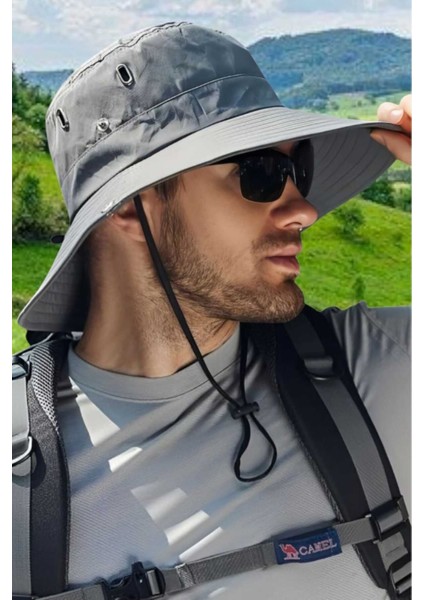 Unisex Uv Korumalı Geniş Kenarlı Katlanabilir Safari Outdoor Boonie Yürüyüş ve Plaj Şapkası fırsatları