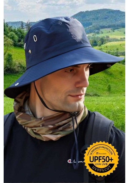 Unisex Uv Korumalı Geniş Kenarlı Katlanabilir Safari Outdoor Boonie Yürüyüş ve Plaj Şapkası