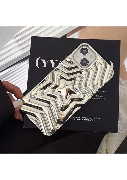 Iphone 13 / 14 / 15 Uyumlu Kabartmalı Yıldız Desenli Silikon Kılıf