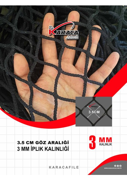 Kedi Balkon Güvenlik Filesi – 1.5 M Yükseklik | Metreyle Kesim | 3 mm Ip, 3.5x3.5 cm Göz Aralığı + Montaj Aparatları (Siyah) fiyatları