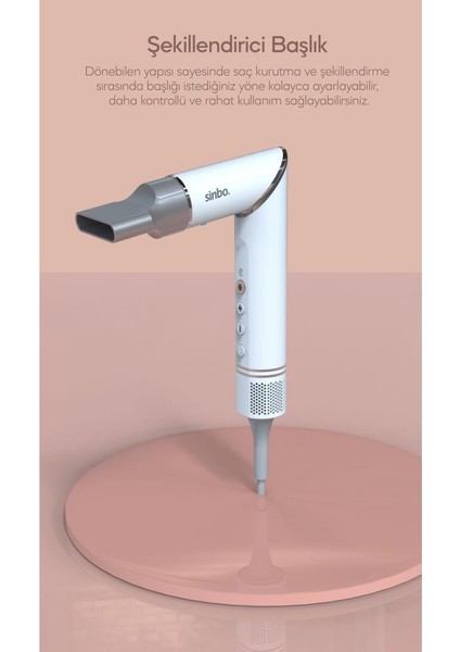 SHD-1720 - Volumair 5 In 1 Katlanabilir Air Saç Kurutma ve Şekillendirme Sistemi Beyaz
