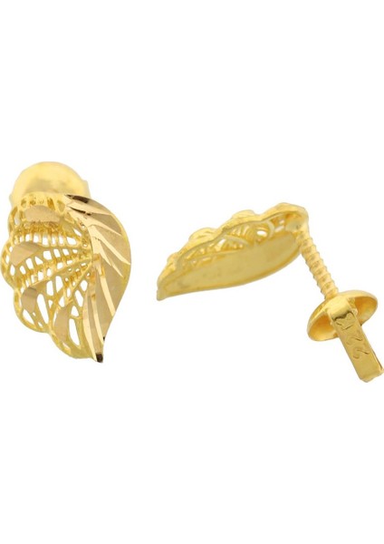 22 Ayar Altın Tasarım Çivi Küpe