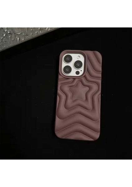 Iphone 13 / 14 / 15 Uyumlu Kabartmalı Yıldız Desenli Silikon Kılıf
