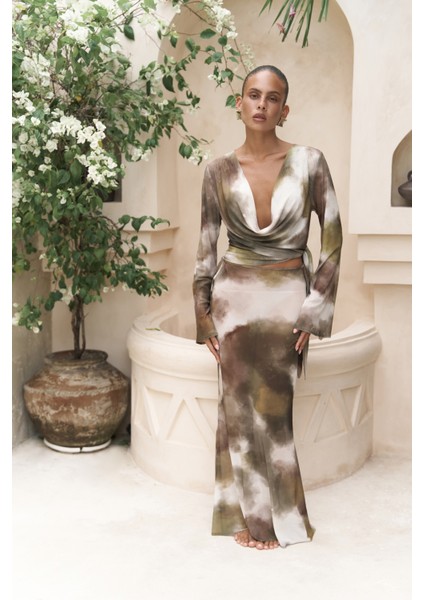 Pnaisyonist Uzun Kol Yeşil Crop Etek Takım fiyatları