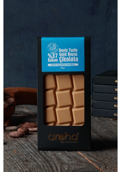 İkili Avantaj Paket. %37 Kakao Deniz Tuzlu Gold Beyaz Çikolata 80 g x 2 Adet modelleri
