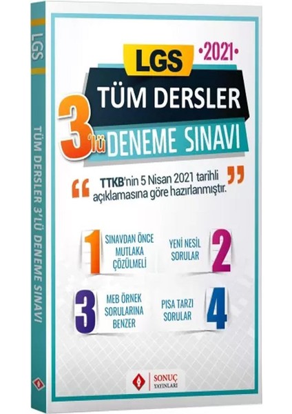 8. Sınıf Tüm Dersler 3'lü Deneme Sınavı