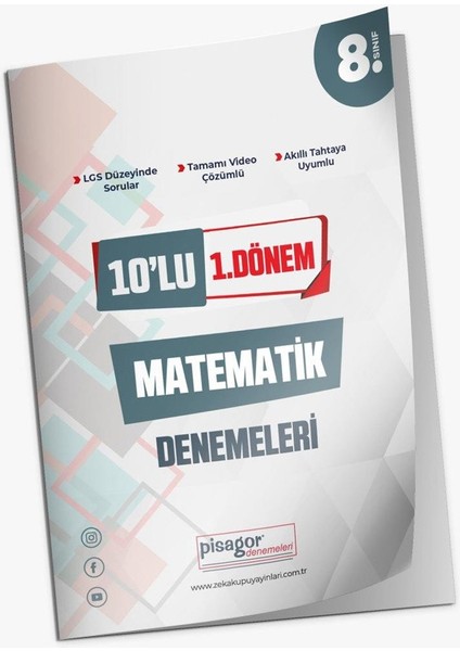 8. Sınıf 10'lu 1. Dönem Matematik Denemeleri