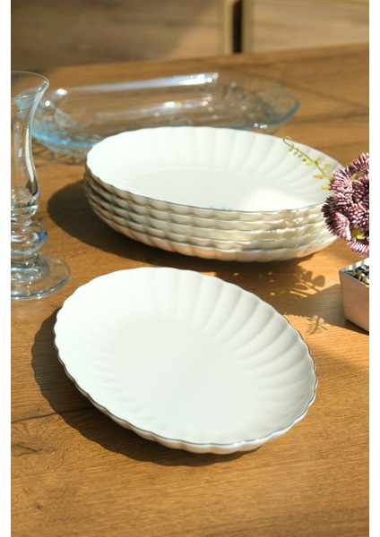Bone Luz Platin File Kayık Tabak 24X17CM BNLZF24KY220 6 Lı