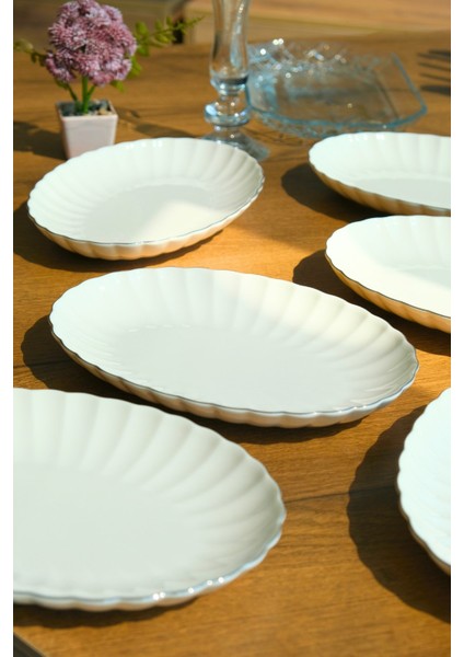 Bone Luz Platin File Kayık Tabak 24X17CM BNLZF24KY220 6 Lı