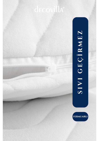 Micro Kapitone Yastık Alezi Sıvı Geçirmez 2 Li Set Yastık Koruyucu 50X70
