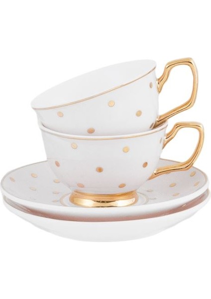 Ivory Polka Gold 2 Li Kahve Fincanı