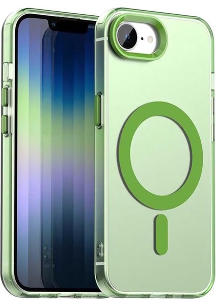 Apple iPhone 16E Kılıf Kamera Çıkıntılı Mat Magsafe Özellikli Kenarları Renkli Premium Sert Kapak