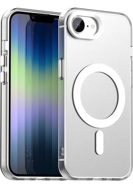 Apple iPhone 16E Kılıf Kamera Çıkıntılı Mat Magsafe Özellikli Kenarları Renkli Premium Sert Kapak
