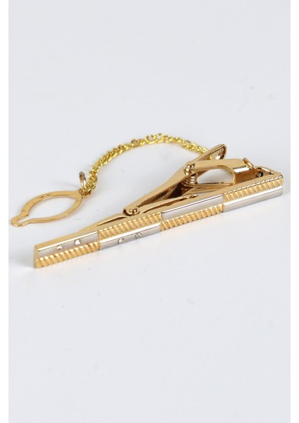 Gold Gümüş Renk Kravat Iğnesi – Desenli Kravat Klipsi