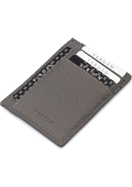 Gri Deri Unisex Kredi Kartlık - S1KK00001676-G35