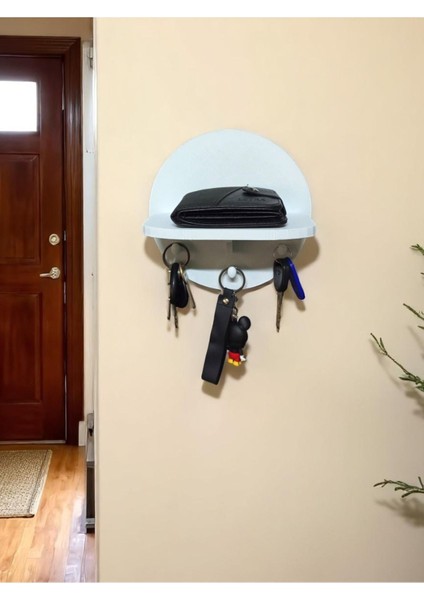 Raflı Duvar Anahtarlığı - Hol Için Dekoratif Anahtar Askılığı - Dekoratif Kapı Yanı Anahtarlık modelleri