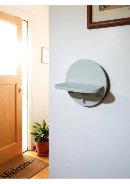 Raflı Duvar Anahtarlığı - Hol Için Dekoratif Anahtar Askılığı - Dekoratif Kapı Yanı Anahtarlık