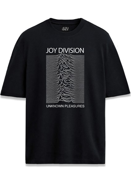 Rock Müzik Grup Joy Division Yazılı Baskılı Unisex Oversize Tişört
