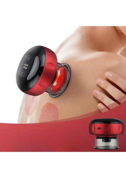 ® 12 Kademeli Sıcaklık Emişli Terapisi, Vakumlu Masaj Aleti,terapi Cihazı Gua Sha-Masaj Cihazı