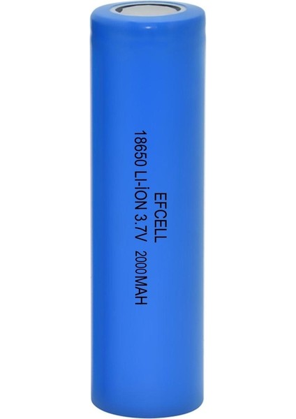 18650 Şarjlı Pil Başlıksız 3.7V 2000 Mah Li-Ion Efcell 6542 R33