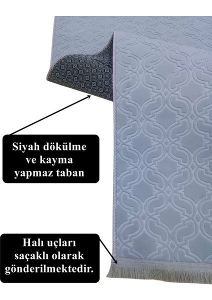 Elit Gri Kabartmalı Saçaklı Kaymaz Taban Yıkanabilir Kesme Yolluk Halı modelleri