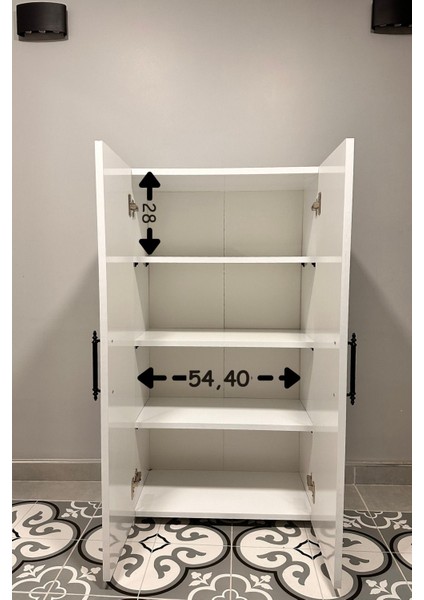 Çok Amaçlı Beyaz Gardırop Dolabı 135*58*33 modelleri