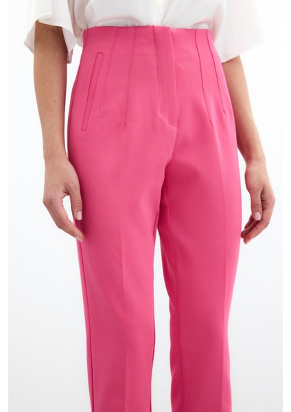 Yüksek Bel Pensli Pantolon - Fuşya fırsatları