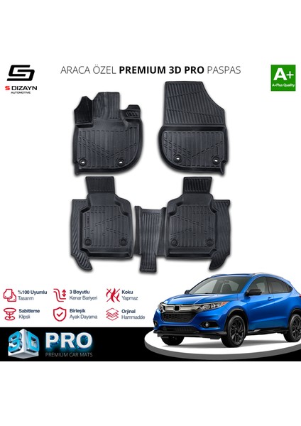 Honda Hr-V 3D Pro Havuzlu Paspas 2021 Üzeri A+ Kalite