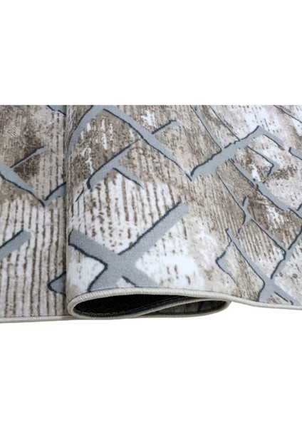 Kahve Gri Saçaklı Kaymaz Taban Yıkanabilir Kesme Yolluk Salon Mutfak Oturma Odası Halı indirimleri