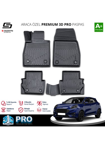 Ford Puma 3D Pro Havuzlu Paspas 2019 Üzeri A+ Kalite