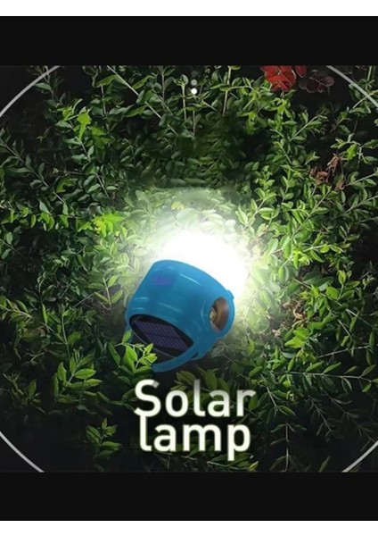 Şarjlı Güneş Enerjili LED Işıklı Aydınlatma 100 Watt 4 Modlu Kamp Çadır Lambası El Feneri Işıldak