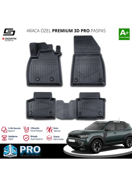 Renault Duster Eco G 3D Pro Havuzlu Paspas 2024 Üzeri A+ Kalite