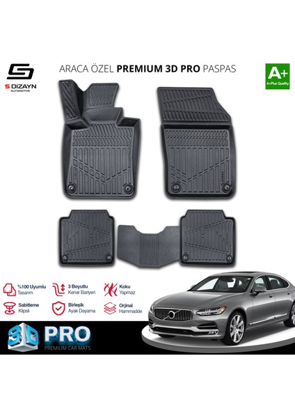 Volvo S90 3D Pro Havuzlu Paspas 2020 Üzeri A+ Kalite