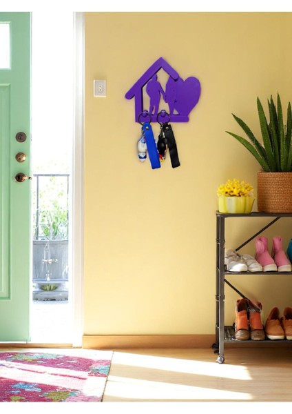 Aşk Temalı Anahtar Askılığı - Çiftler Için Anahtar Askılığı - Duvar Anahtar Askılığı fırsatları