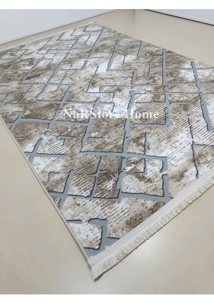 Kahve Gri Saçaklı Kaymaz Taban Yıkanabilir Kesme Yolluk Salon Mutfak Oturma Odası Halı modelleri