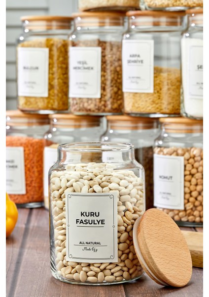 Etiketli , 12'li Vakumlu Kapaklı 900ML Kavanoz Takımı / Bakliyat Seti fiyatları