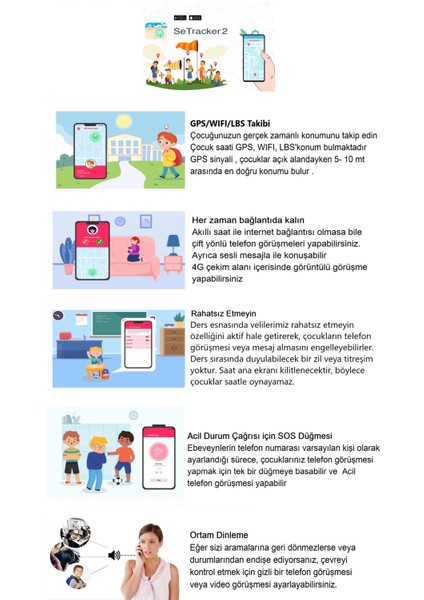 MT106 Android 4g Sim Kartlı Akıllı Çocuk Takip Saati