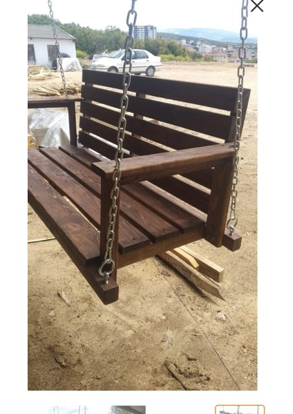 Ahşap Balkon Bahçe Salıncak