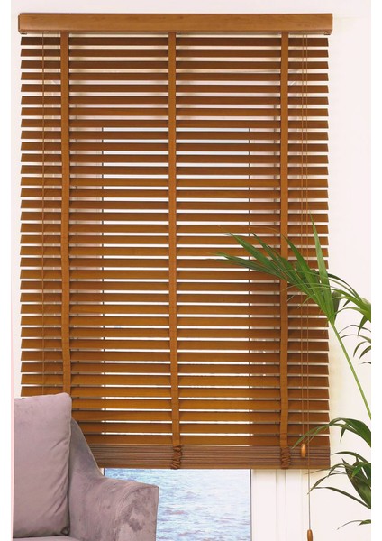 Wooden Blinds %100 Doğal Ahşap Jaluzi Perde 50MM,ALÜMINYUM Kasalı Yüksek Kaliteli - Tarçın Kahvesi modelleri