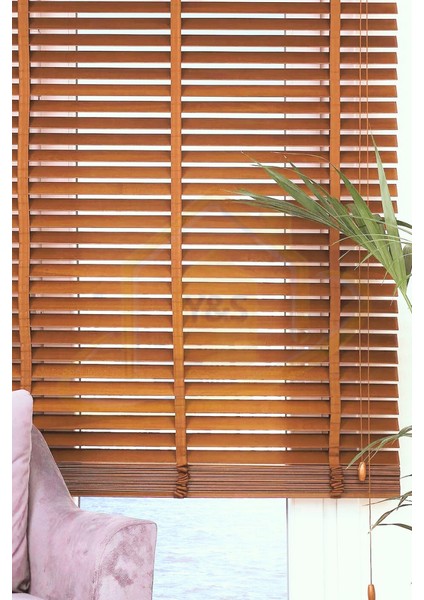 Wooden Blinds %100 Doğal Ahşap Jaluzi Perde 50MM,ALÜMINYUM Kasalı Yüksek Kaliteli - Tarçın Kahvesi fırsatları